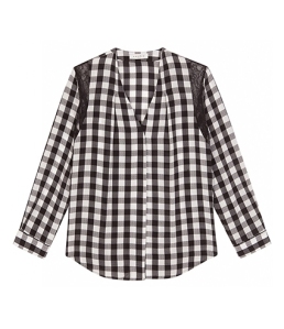 Sandro Clarisse Checkered Silk Shirt